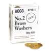 ACCO BRANDS, INC. Washers for Two-Piece Paper Fasteners, 1/2" Cap, 1 1/4" Diameter, Gold, 100/Box
