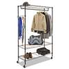 ALERA Wire Shelving Garment Rack, Coat Rack, Stand Alone Rack, Black Steel w/Casters