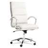 ALERA Alera Neratoli Series HighBack Swivel/Tilt Chair,White Faux Leather,Chrome Frame