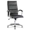 ALERA Alera Neratoli Series High-Back Swivel/Tilt Chair, Black Leather, Chrome Frame