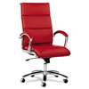 ALERA Alera Neratoli Series HighBack Swivel/Tilt Chair, Red Soft Leather, Chrome Frame