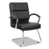 ALERA Alera Neratoli Series Slim Profile Guest Chair, Black Soft Leather, Chrome Frame
