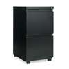 ALERA Two-Drawer Metal Pedestal File With Full-Length Pull, 14 7/8w x 19 1/8d, Black