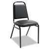 ALERA Padded Steel Stack Chair w/Square Back, Black Vinyl, Black Frame, 4/Carton