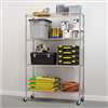 ALERA Complete Wire Shelving Unit w/Caster, Four-Shelf, 48 x 18 x 72, Silver