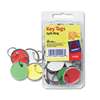 AVERY-DENNISON Card Stock Metal Rim Key Tags, 1 1/4 dia, Assorted Colors, 50/Pack