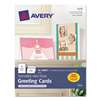 AVERY-DENNISON Textured Half-Fold Greeting Cards, Inkjet, 5 1/2 x 8 1/2, Wht, 30/Bx w/Envelopes