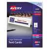 AVERY-DENNISON Large Embossed Tent Card, White, 3 1/2 x 11, 1 Card/Sheet, 50/Box