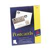 AVERY-DENNISON Postcards for Laser Printers, 4 x 6, Uncoated White, 2/Sheet, 100/Box