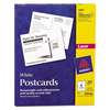 AVERY-DENNISON Postcards for Laser Printers, 4 1/4 x 5 1/2, Uncoated White, 4/Sheet, 200/Box