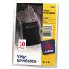 AVERY-DENNISON Top-Load Clear Vinyl Envelopes w/Thumb Notch, 4 x 6, Clear, 10/Pack