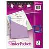 AVERY-DENNISON Binder Pockets, 3-Hole Punched, 9 1/4 x 11, Assorted Colors, 5/Pack