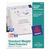 AVERY-DENNISON Top-Load Sheet Protector, Standard, Letter, Semi-Clear, 100/Box