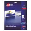 AVERY-DENNISON Printable Microperf Business Cards, Inkjet, 2 x 3 1/2, White, Matte, 250/Pack