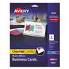 AVERY-DENNISON Print-to-the-Edge True Print Business Cards, Inkjet, 2x3 1/2, Wht, 160/Pk
