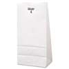 GENERAL SUPPLY #4 Paper Grocery Bag, 30lb White, Standard 5 x 3 1/3 x 9 3/4, 500 bags