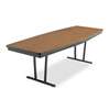 BARRICKS MANUFACTURING CO Economy Conference Folding Table, Boat, 96w x 36d x 30h, Walnut/Black