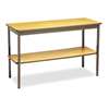 BARRICKS MANUFACTURING CO Utility Table with Bottom Shelf, Rectangular, 48w x 18d x 30h, Oak/Brown