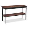 BARRICKS MANUFACTURING CO Utility Table with Bottom Shelf, Rectangular, 48w x 18d x 30h, Walnut/Black