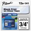 Brother P-Touch TZE141 TZe Standard Adhesive Laminated Labeling Tape, 3/4w, Black on Clear