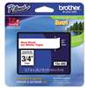 Brother P-Touch TZE242 TZe Standard Adhesive Laminated Labeling Tape, 3/4w, Red on White