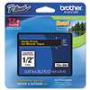Brother P-Touch TZE334 TZe Standard Adhesive Laminated Labeling Tape, 1/2w, Gold on Black