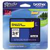 Brother P-Touch TZE641 TZe Standard Adhesive Laminated Labeling Tape, 3/4w, Black on Yellow