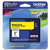 Brother P-Touch TZE651 TZe Standard Adhesive Laminated Labeling Tape, 1w, Black on Yellow