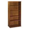 BUSH INDUSTRIES Series C Collection 36W 5 Shelf Bookcase, Natural Cherry