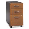 BUSH INDUSTRIES Series C Collection Three-Drawer Mobile Pedestal (Assembled), Natural Cherry