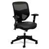 BASYX VL531 Series High-Back Work Chair, Mesh Back, Padded Mesh Seat, Black Leather