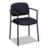 BASYX VL616 Series Stacking Guest Chair with Arms, Navy Fabric