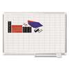 BI-SILQUE VISUAL COMMUNICATION PRODUCTS INC Grid Planning Board w/ Accessories, 1x2" Grid, 36x24, White/Silver