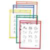 C-LINE PRODUCTS, INC Reusable Dry Erase Pockets, 9 x 12, Assorted Primary Colors, 25/Box