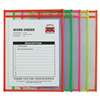 C-LINE PRODUCTS, INC Stitched Shop Ticket Holder, Neon, Assorted 5 Colors, 75", 9 x 12, 10/PK