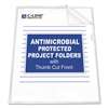 C-LINE PRODUCTS, INC Antimicrobial Project Folders, Jacket, Letter, Polypropylene, Clear, 25/Box