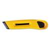 CONSOLIDATED STAMP Plastic Utility Knife w/Retractable Blade & Snap Closure, Yellow
