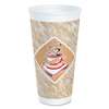 DART Cafe G Foam Hot/Cold Cups, 20 oz, Brown/Red/White, 20/Pack