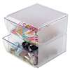 DEFLECTO CORPORATION Two Drawer Cube Organizer, Clear Plastic, 6 x 7-1/8 x 6