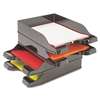deflecto 63904 Docutray Multi-Directional Stacking Tray Set, Two Tier, Polystyrene, Black