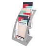 DEFLECTO CORPORATION Three-Tier Leaflet Holder, 6 3/4w x 6 15/16d x 13 5/16h, Silver