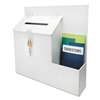 DEFLECTO CORPORATION Plastic Suggestion Box with Locking Top, 13 3/4 x 3 5/8 x 13 15/16, White
