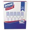 DIXIE FOOD SERVICE Plastic Cutlery, Heavyweight Forks, White, 100/Box