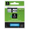 DYMO 41913 D1 Polyester High-Performance Removable Label Tape, 3/8in x 23ft, Black on White