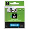 DYMO 45010 D1 Polyester High-Performance Removable Label Tape, 1/2in x 23ft, Black on Clear