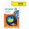 DYMO 91332 LetraTag Plastic Label Tape Cassette, 1/2" x 13ft, Yellow
