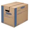 FELLOWES MFG. CO. SmoothMove Prime Small Moving Boxes, 16l x 12w x 12h, Kraft/Blue, 10/Carton