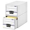 FELLOWES MFG. CO. STOR/DRAWER File Drawer Storage Box, Legal, White/Blue, 6/Carton