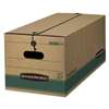 FELLOWES MFG. CO. STOR/FILE Extra Strength Storage Box, Legal, String/Button, Kraft/Green, 12/CT
