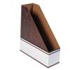 FELLOWES MFG. CO. Corrugated Cardboard Magazine File, 4 x 11 x 12 3/4, Wood Grain, 12/Carton